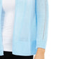 Alfani Women's Mixed-Stitch Open-Front Linen-Blend Cardigan Blue Size Extra Large