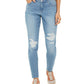 Style & Co Women's Distressed Curvy Jeans Blue Size 12