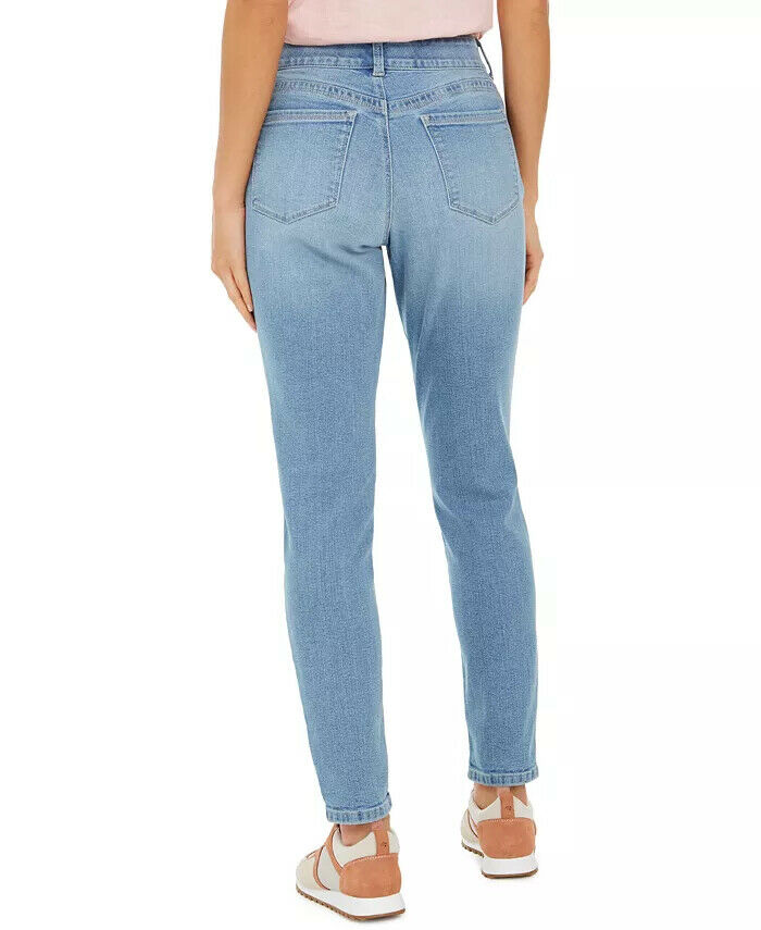 Style & Co Women's Distressed Curvy Jeans Blue Size 10