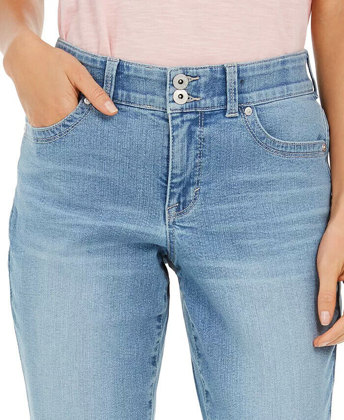 Style & Co Women's Distressed Curvy Jeans Blue Size 12