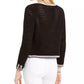 Charter Club Women's Pointelle Sweater Black Size Large