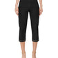 JM Collection Women's Embellished-Hem Straight-Leg Capri Pants Black Size Extra Small