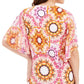 JM Collection Women's Printed Studded Top Pink Size Small