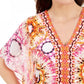 JM Collection Women's Printed Studded Top Pink Size Small