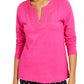 Charter Club Women's Cotton Embroidered Top Dark Pink Size XX-Large