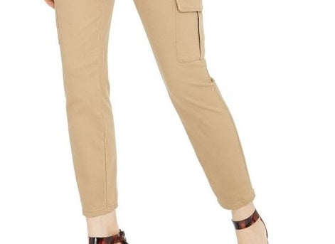 INC International Concepts Women's Petite Skinny Utility Pants Brown Size 8P