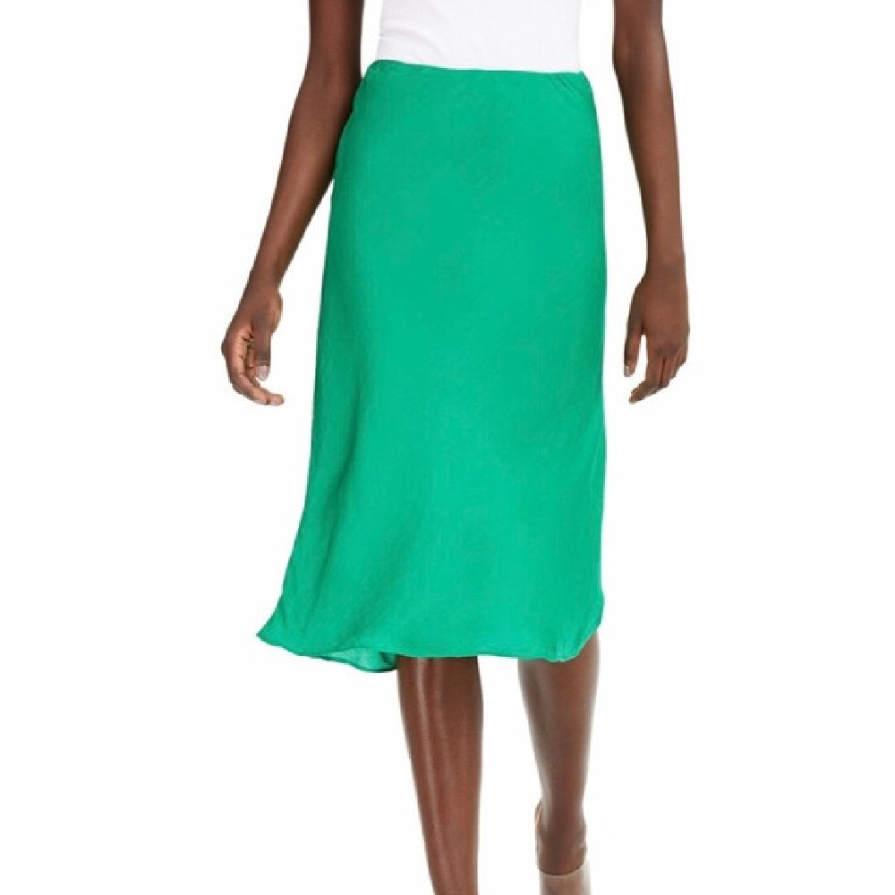 INC International Concepts Women's Plus Size Bias-Cut Midi Skirt Green Size 2X