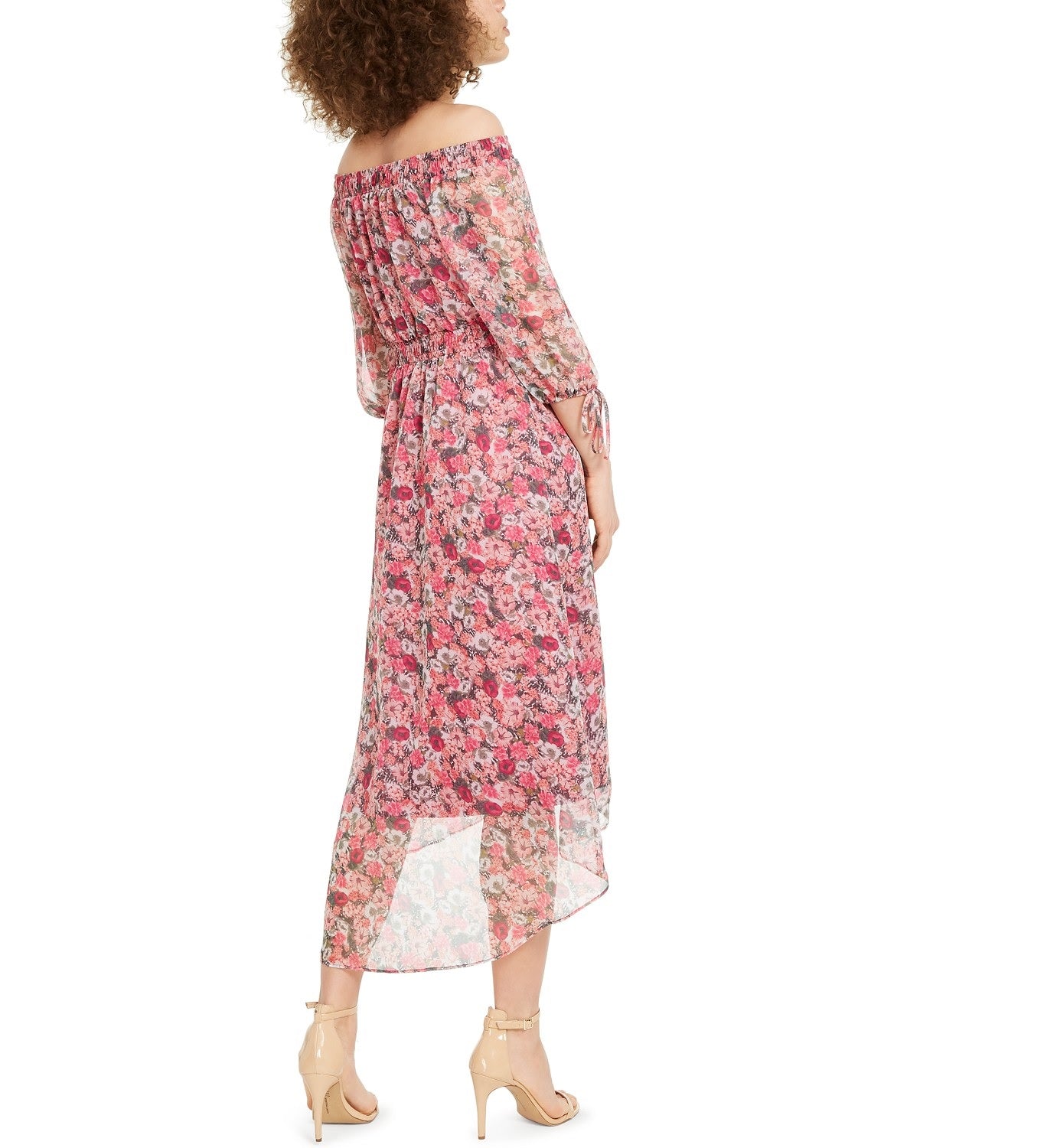 INC International Concepts Women's Off-The-Shoulder Maxi Dress Pink Size Small