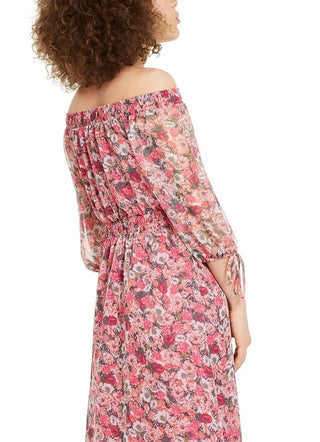 INC International Concepts Women's Off-The-Shoulder Maxi Dress Pink Size Small