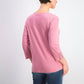Karen Scott Women's Cotton Lace-Up T-Shirt Pink Size Small