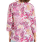Charter Club Women's Linen Blend Embroidered Neck Printed Tunic Pink Size XX-Large