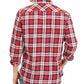Sun + Stone Men's Garcia Plaid Shirt Red Size Large