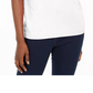 Karen Scott Women's Cotton Scalloped V-Neck T-Shirt White Size XX Large