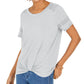 Style & Co Women's Lace-Inset Top Gray Size Large