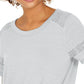 Style & Co Women's Lace-Inset Top Gray Size Large