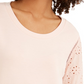 Style & Co Women's Eyelet-Sleeve Cotton Top Bright Pink Size Large