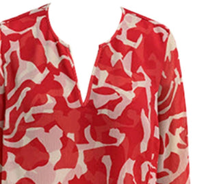 Alfani Women's Printed Blouse Wine Size X-Large