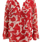 Alfani Women's Printed Blouse Wine Size X-Large