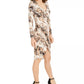 INC International Concepts Women's Printed Tulip-Hem Midi Dress Brown Size XX Large