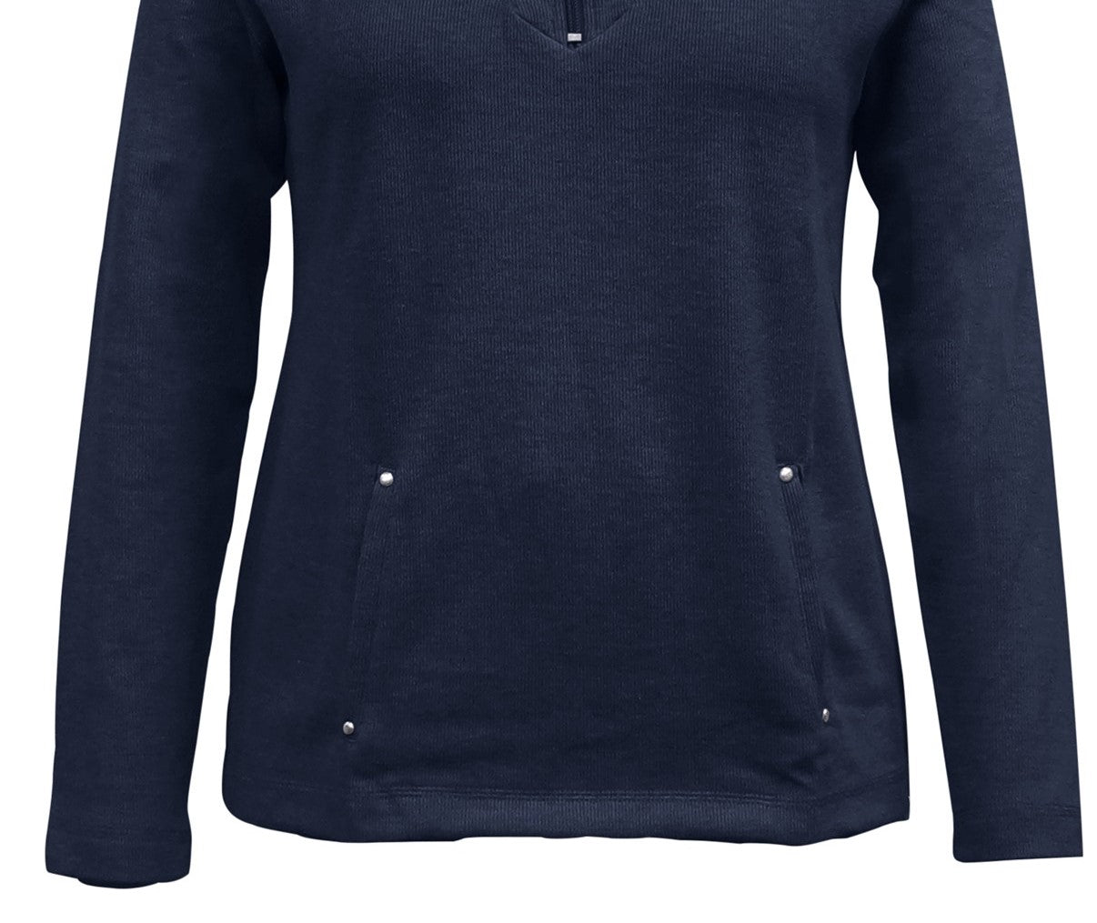 Karen Scott Women's Half-Zip Top Black Size Medium