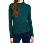 BCX Juniors Textured Side-Ruched Mock-Neck Sweater Green Size Medium