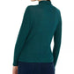 BCX Juniors' Textured Side Ruched Mock Neck Sweater Dark Green Size Small