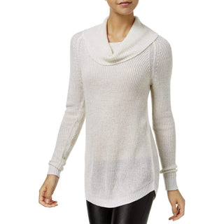 BCX  Women's Textured Cowlneck Twist-Front Sweater White Size Large