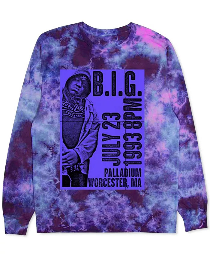 Merch Traffic Men's B.I.G. Palladium Long Sleeve Graphic T-Shirt Purple Size Small