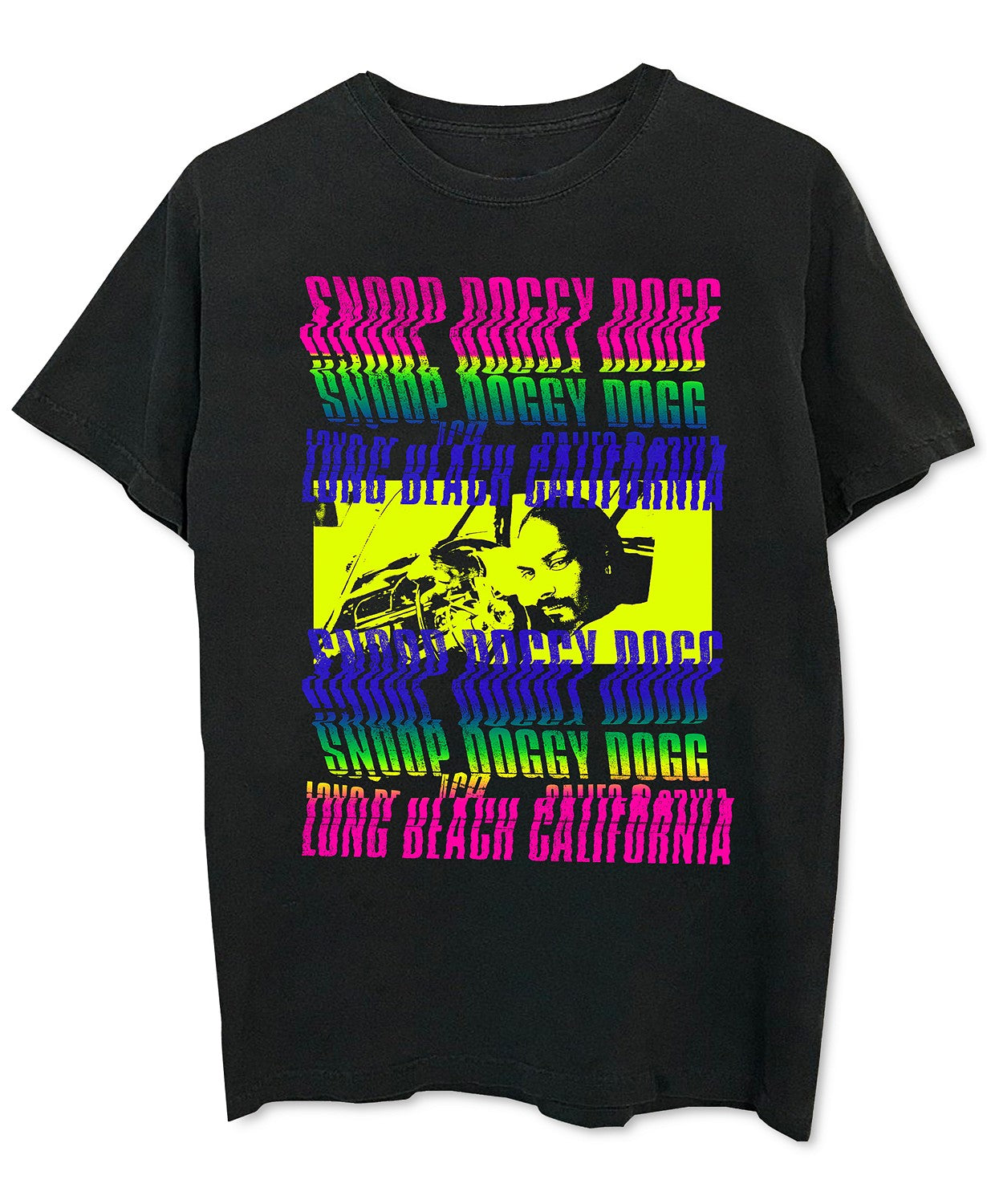 Merch Traffic Men's Neon Snoop Dogg Graphic T-Shirt Black Size Medium