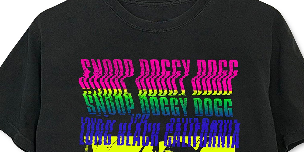 Merch Traffic Men's Neon Snoop Dogg Graphic T-Shirt Black Size Medium