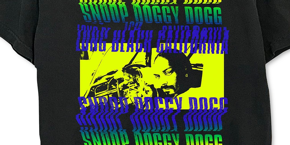 Merch Traffic Men's Neon Snoop Dogg Graphic T-Shirt Black Size Medium