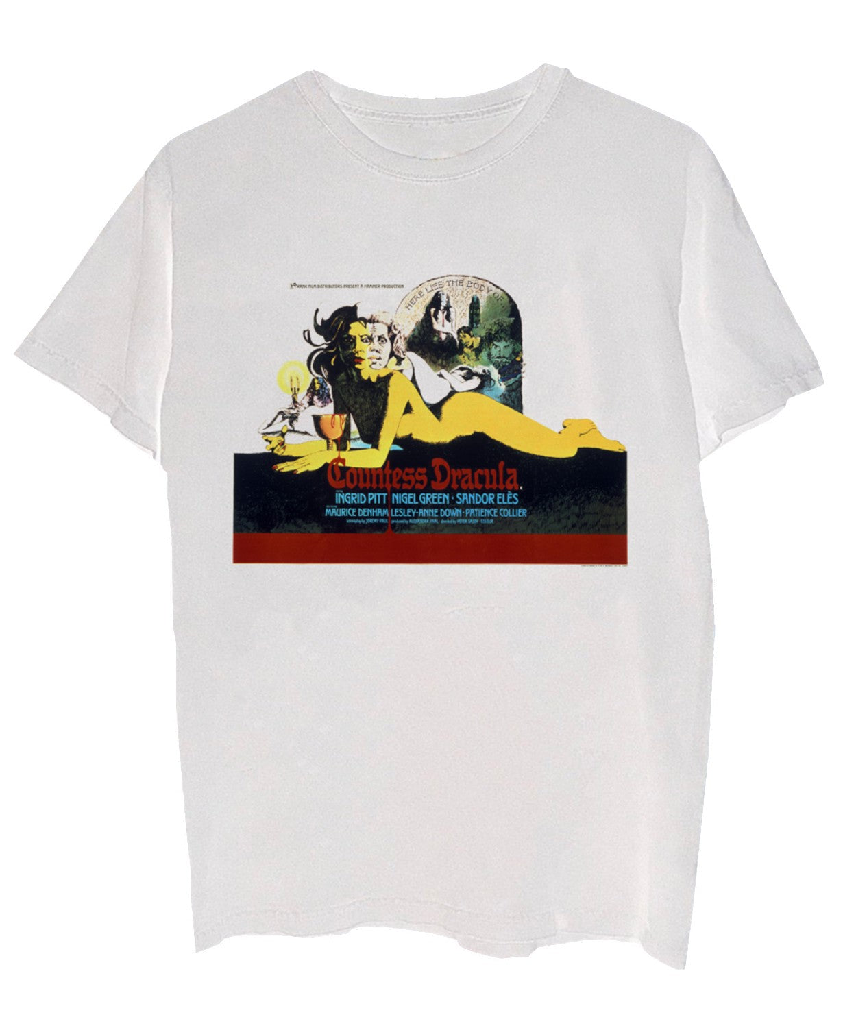 Horror Of Dracula Men's Graphic T-Shirt White Size Large