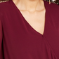 Thalia Sodi Women's Sheer-Sleeve Embellished Top Bright Red Size Medium
