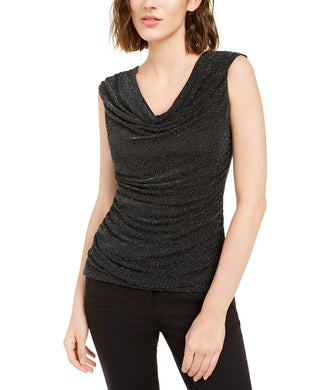 BCX Juniors' Shine Ring Detail Blouse Black Size Extra Large