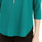 BCX Juniors' Lattice-Detailed Sleeve Top Emerald Size Small