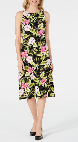 Kasper Women's Hibiscus Dress Bright Pink Size Small