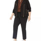 Bar III Women's Trendy Jacket Black Size Extra Large