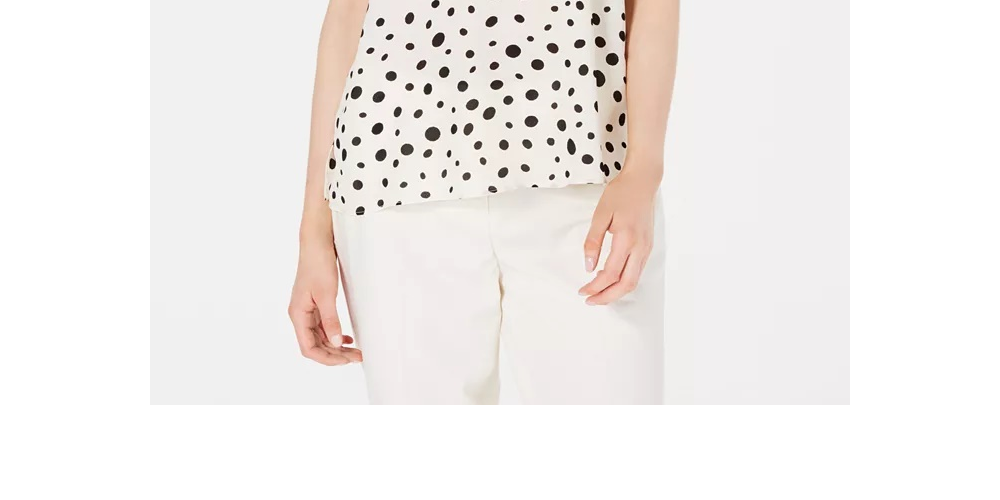 Bar III Women's Polka Dot Camisole Top White Size Small