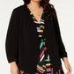 Bar III Women's Trendy Plus Size Open-Front Jacket Black Size 1X