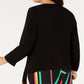 Bar III Women's Trendy Plus Size Open-Front Jacket Black Size 1X
