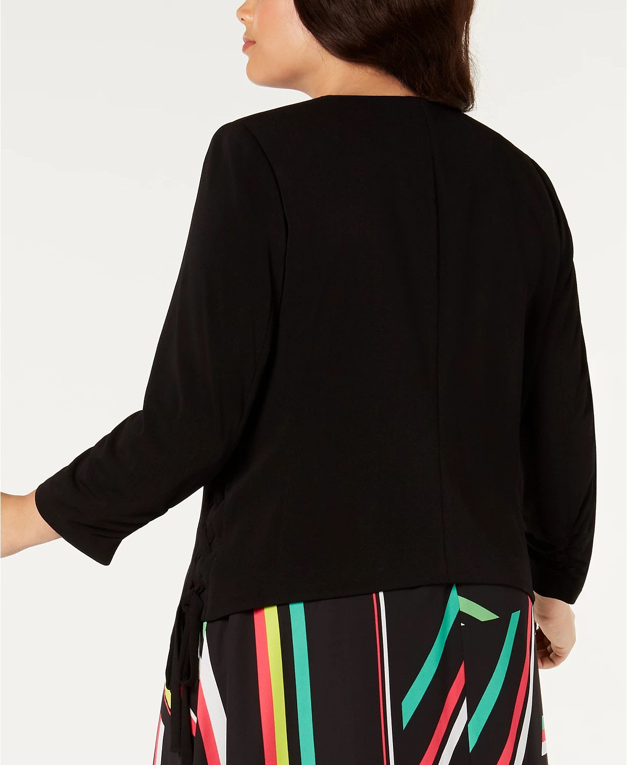 Bar III Women's Trendy Plus Size Open-Front Jacket Black Size 1X