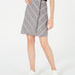 Bar III Women's Zipper-Detail Plaid Skirt Black Size 12