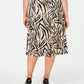 Kasper Women's Animal-Print A-Line Skirt Brown Size X-Small