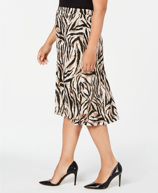 Kasper Women's Animal-Print A-Line Skirt Brown Size X-Small