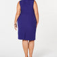 Kasper Women's Plus Size Sheath Dress Dark Purple Size Petite Small