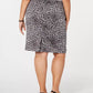Kasper Women's Plus Size Leopard-Print Pencil Skirt Med Gray Size 20