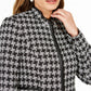 Kasper Women's Houndstooth Printed Topper Jacket Charcoal Size 14