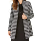 Kasper Women's Houndstooth Printed Topper Jacket Charcoal Size 14