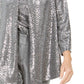 Kasper Women's Metallic Open-Front Jacket Silver Size Extra Small