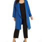 Nine West Women's Plus Size Open-Front Elastic-Back Cardigan Med Blue Size 2X